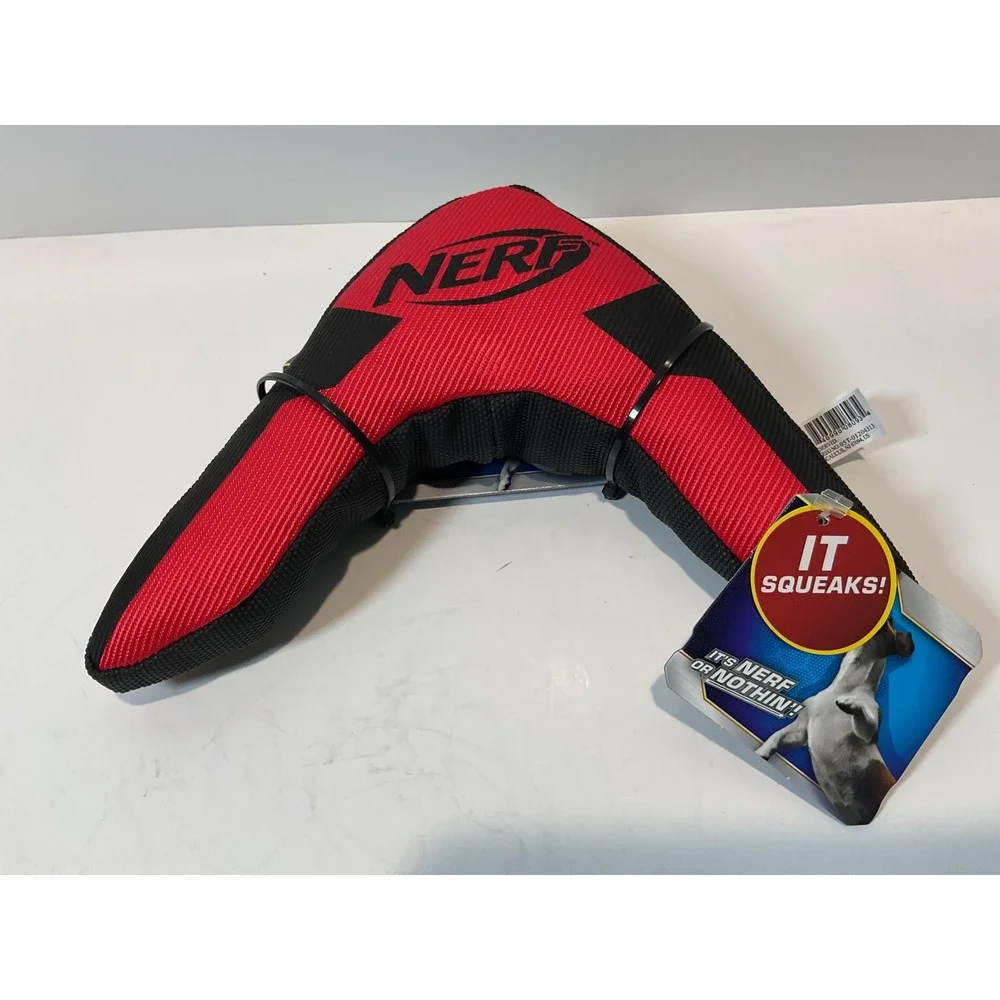 Nerf‎ Dog Trackshot Boomerang Dog Toy Red Yellow Chew Squeak M